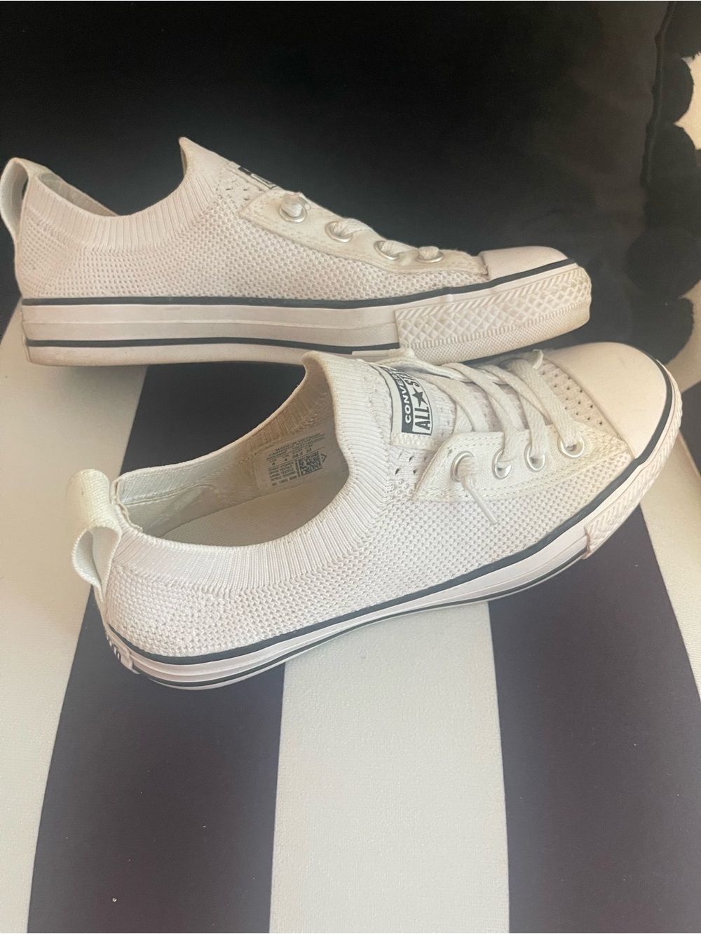 Converse Kids White Low Top Knit Sneakers